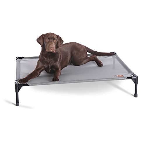 K&H Outdoor Elevated Dog Bed (Gray Mesh / Large 42"L x 30"W)
