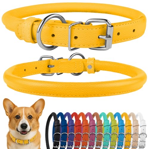 Tangle Free Rolled Leather Dog Collar