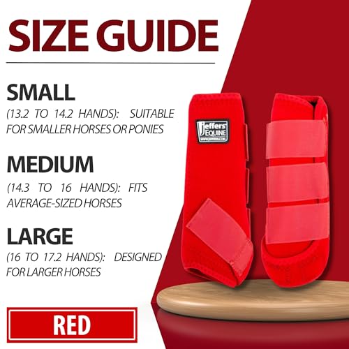 Equine Protective Horse Boots 1 Pair Red (Red / Medium)
