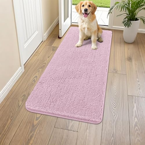 Dog Door Mat for Muddy Paws 47x24 (Dusty Rose / 47"X24")