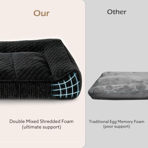 XL Orthopedic Dog Bed for Large Dogs (XL(42"L x 30"W x 8.5"Th) / Black)