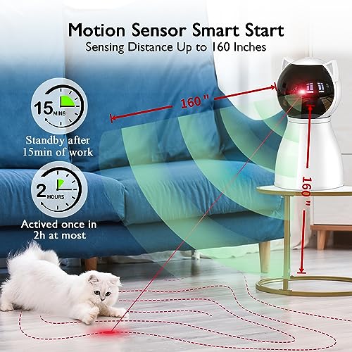 Cat Toys [2025 Newly Upgraded] Real Random Trajectory Rechargeable Motion Activated Cat Laser Toy Automatic