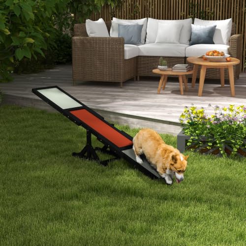 Wooden Dog Agility Seesaw for Exercise 71" L x 12" W x 12" H Black (70.75" x 11.75" x 11.75" / Black)
