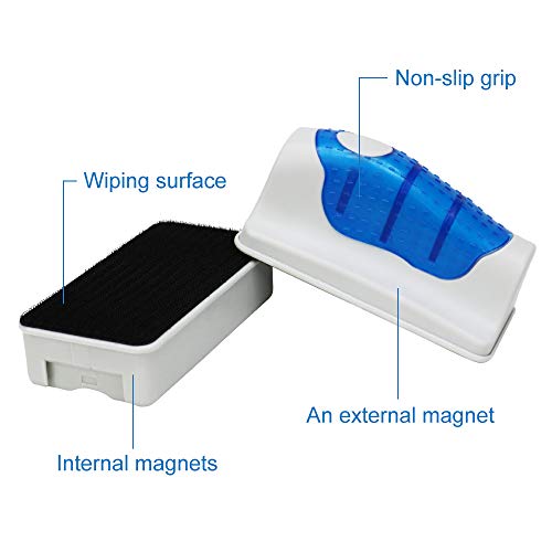 Magnetic Aquarium Fish Tank Glass Algae Glass Cleaner Scrubber Floating Clean Brush (XL / Blue)