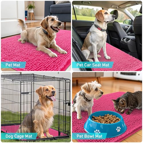 Dog Door Mat for Muddy Paws 70x24 (Hot Pink / 70" X 24")
