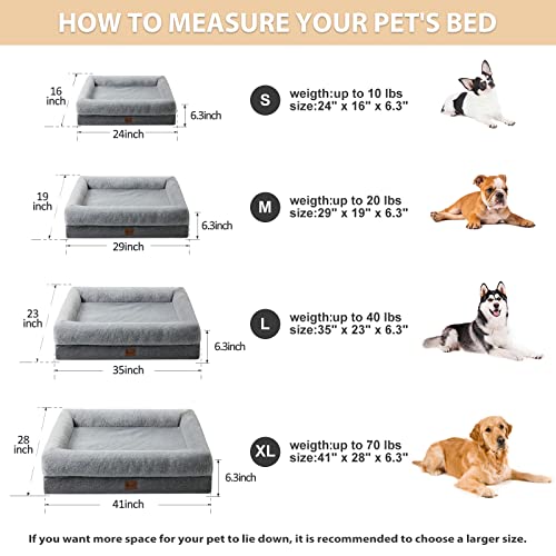 Orthopedic Dog Bed for Large Sized Dogs (L(35*23*6inch) / Grey)