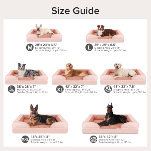 Orthopedic Extra Large Dog Bed (Pink / XXL (48"x 35"x 8"))