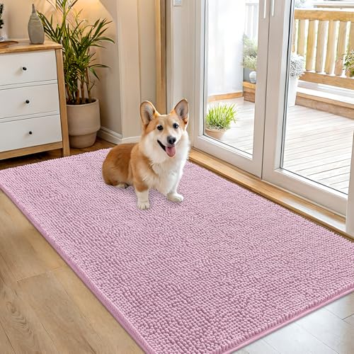 Dog Door Mat for Muddy Paws 54x32 (Dusty Rose / 54" X 32")