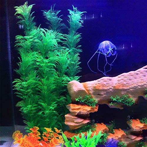 Aquarium Plants Plastic Decor Fish Tank Green Decorations Plants Ornament Safe for All Fish (Green（style A）)