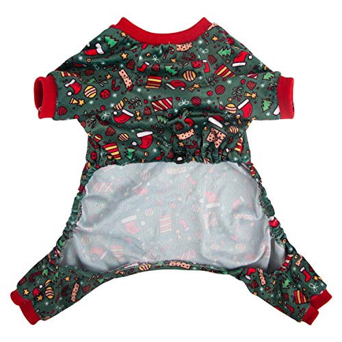 Dog Christmas Pajamas Puppy Onesies Small Dogs Soft Pjs Coat Cat Apparel Comfy Pet Clothes Outfit Doggie Bodysuit (Medium / Xmas111)