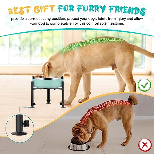 2 Pack Adjustable Dog Bowls Elevated Stand (Black-4 Heights 2 Pack)