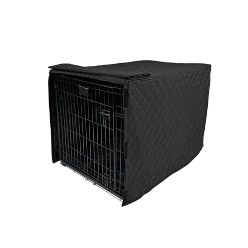 Quilted Dog Crate Cover (Black / 36")