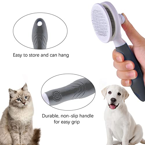 Self Cleaning Slicker Brush (1Pack Gray)
