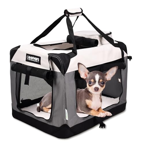 3 Door Soft Dog Crates Kennel (7-Light Grey)