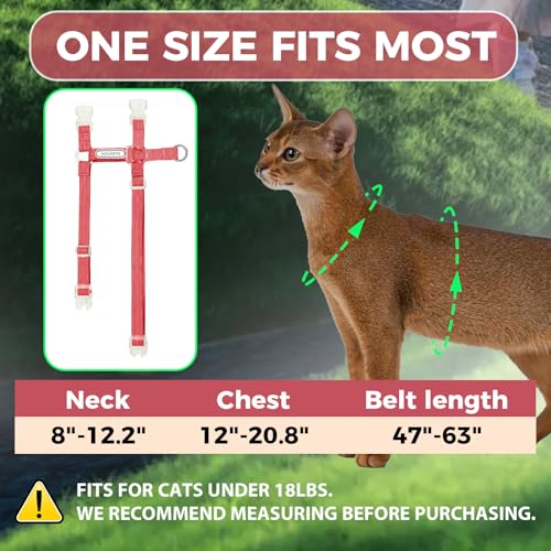 Cat Harness and Leash Set (Red)