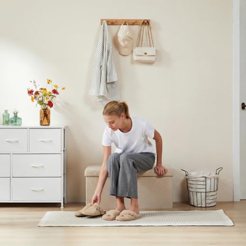 30 Inch Folding Storage Ottoman Bench