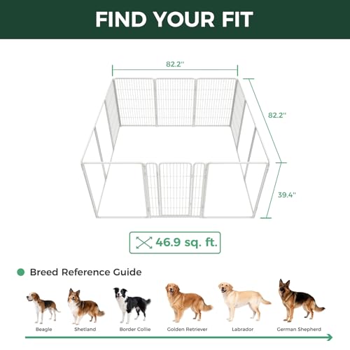 AuraSpace Pro Acrylic & Wire Mesh Indoor Dog Playpen (White / 40"H)