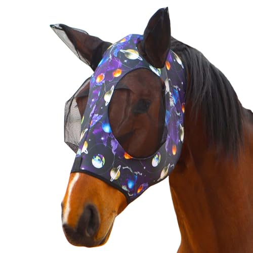 Super Comfort Stretchy Fly Mask Large Eye Space with UV Protection Soft on Skin with Breathability Star Large (Full (Large) / Star)