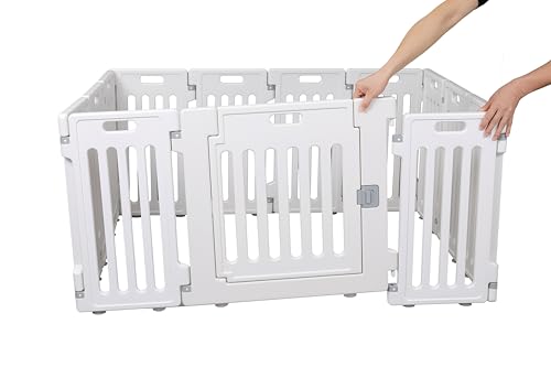 Internet’s Best Dog Playpen with Lockable Door (White / 12 Panels)