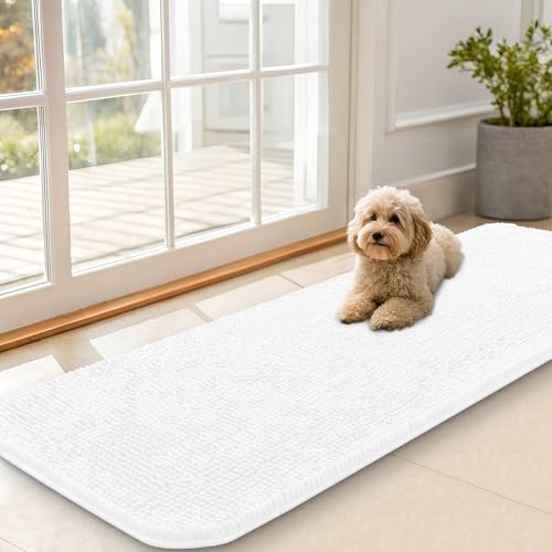 Dog Door Mat for Muddy Paws 59x20 (White / 59" X 20")
