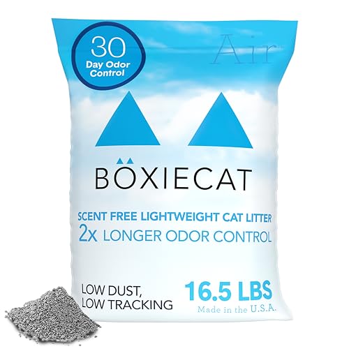 Boxie Unscented Natural Lightweight Cat Litter 30+ Day Odor Control 16.5 lb (3 MONTH (16.5 LB))