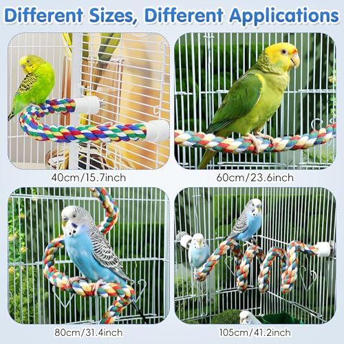 Colorful Bird Rope Perch Stand (15.7 inch /40 cm)