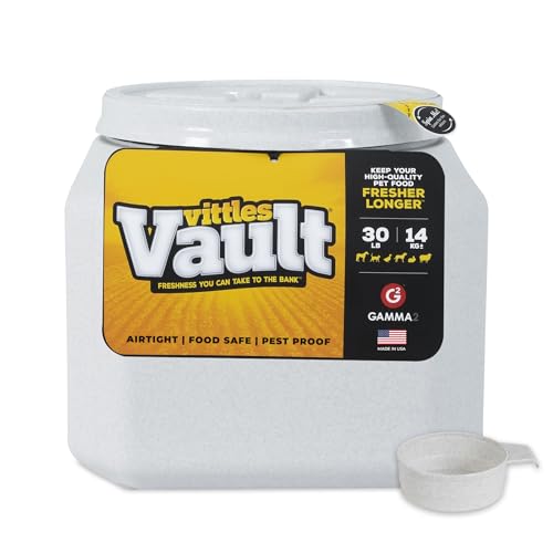 Vittles Vault Airtight Pet Food Storage Container + Scoop (30 Pounds)