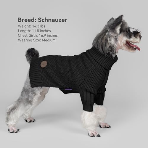 Dog Sweater Long Sleeve Warm Sweaters for Giant Breed Dogs Boy Girl (Black / XXXX-Large)
