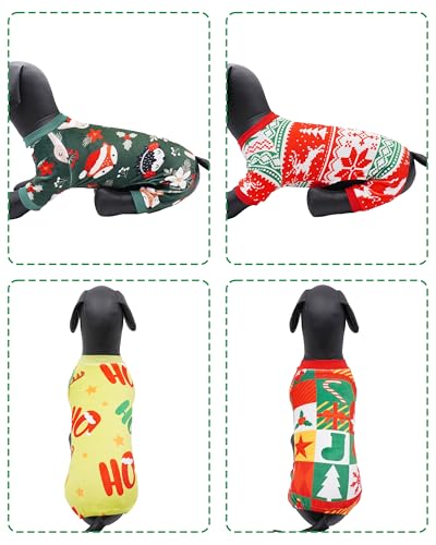 4 Pack Christmas Fleece Dog Pajamas Warm for Extra Small Dogs (X-Small)