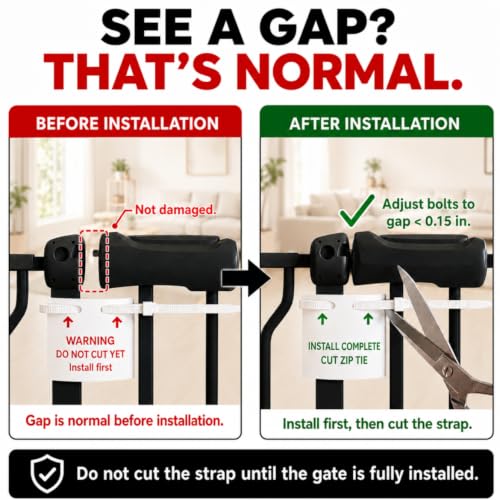 71.7 85.82 Inch Extra Wide Baby Gate Walk Through Safety Gate Black (Black / 71.65"-85.82")