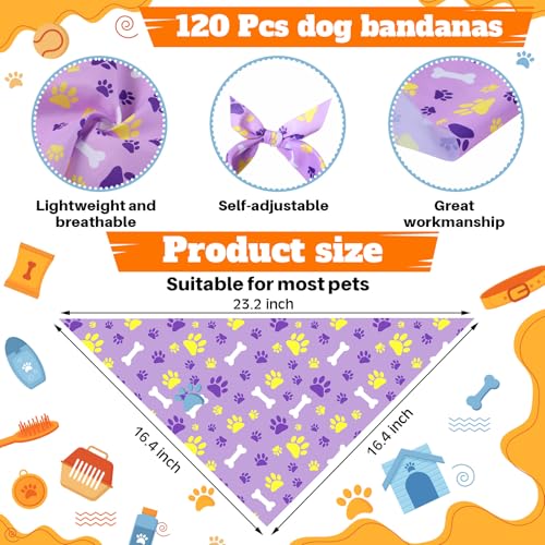 120 Pcs Dog Bandanas Bulk