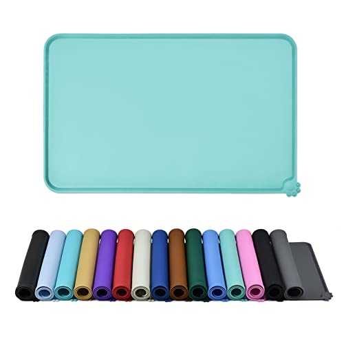 Silicone Pet Feeding Mat (Teal / 32" x 24")
