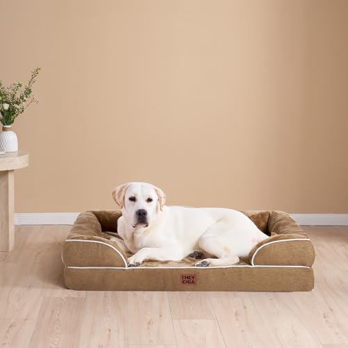 Orthopedic Dog Bed Medium Size Dog (Camel / 30.0"l X 20.0"w X 6.5"th)