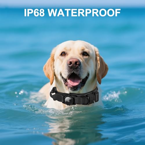 Tactical AirTag Dog Collar (XL(19.5"-25") / Black)