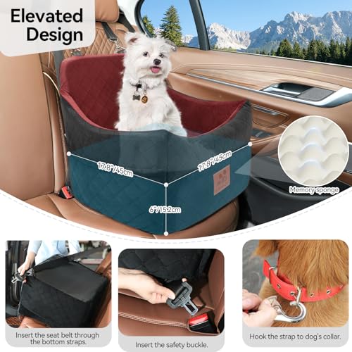 Dog Car Seat for Small (Black/Red)