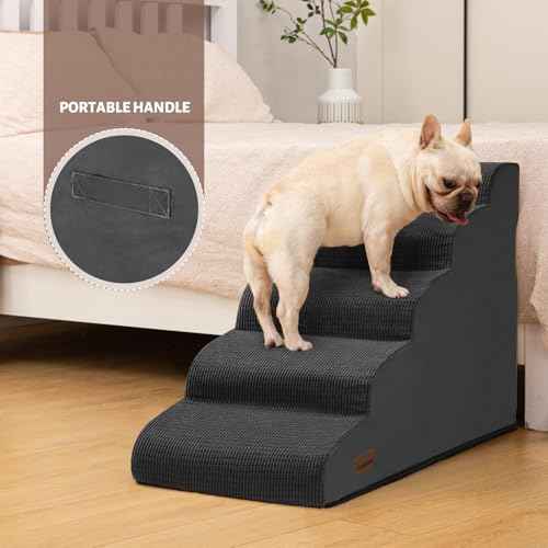 Dog Stairs for High Bed (Black / Standard 5-Step 22.2"H)