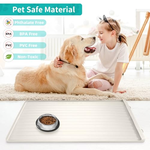 Dog mat for Food and Water (Cream / 39.4''x27'')
