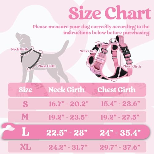 Dog Harness for Large (Floral Pink / Large)