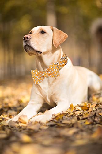 Halloween Dog Collar with Bowtie (A:Yellow Ghost / X-Small (Pack of 1))