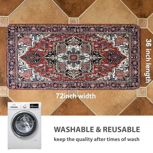 Washable Pee Pads for Dogs (36x72 Inch (Pack of 2) / Red/Rect)