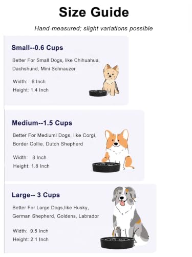 Slow Feeder Dog Bowls Ceramic (Skull Black / L-3 Cups)