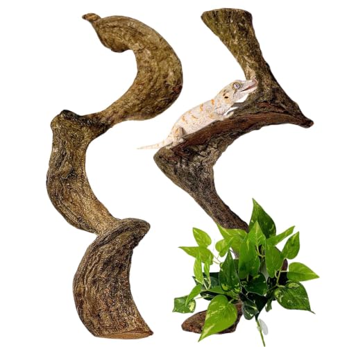2PCS Natural Reptile Climbing Branches Decor (2PCS|S:0.75-1.25"D,13"L)