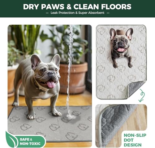 Washable Pee Pads for Dogs (Khaki / 29" Octagon (2 Packs))