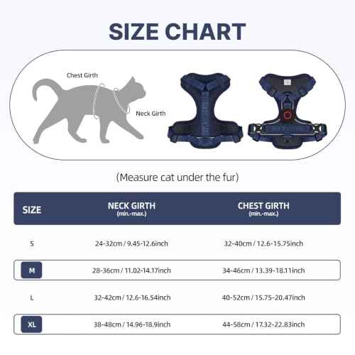 Cat Harness Leash Set with AirTag Holder (Blue for Airtag / S)