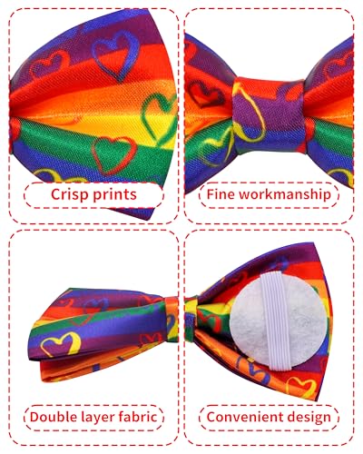 10 Pack Pride Month Dog Bowties for Small Dogs Sliding on Collar (S/M)