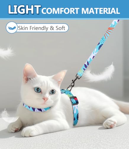 Cat Harness and Leash Set (Hawaiian Ocean Blue / Small (4-10 lb))
