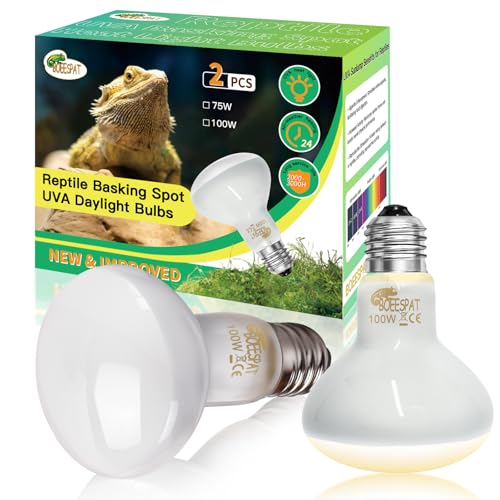 Pack of 2 Reptile Basking Light Bulbs (Uva Bulbs (2pcs) / 100W)