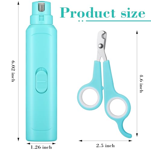 2 Pcs Bird Nail Grinder with Clipper Bird Nail Trimmer File Pet Grooming Tool for Parrot Budgerigars Parakeets Myna Conure Finches Lovebirds (Cyan Blue)