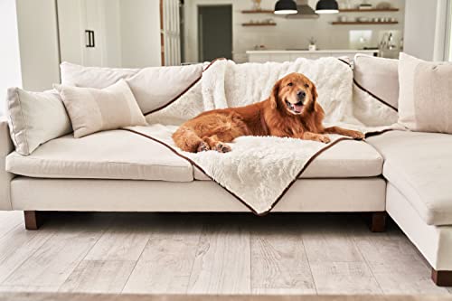 PupProtector Waterproof Throw Blanket for Dogs and Cats (Short White / Large (80" L x 62" W))