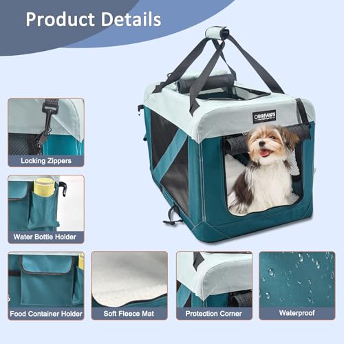 3 Door Soft Dog Crates Kennel (8-Teal Blue)